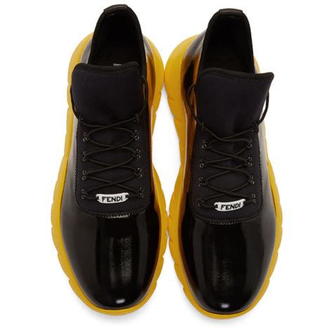 Fendi sneakers black and yellow